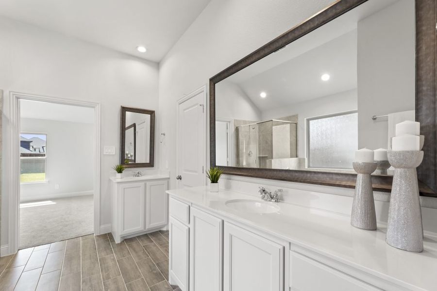 Representative exterior photo of a completed home built from the Hampton by Impression Homes in Timberbrook, Justin, TX (Image 17). Representative exterior photo of a completed home built from the Hampton by Impression Homes in Timberbrook, Justin, TX (Image 17).