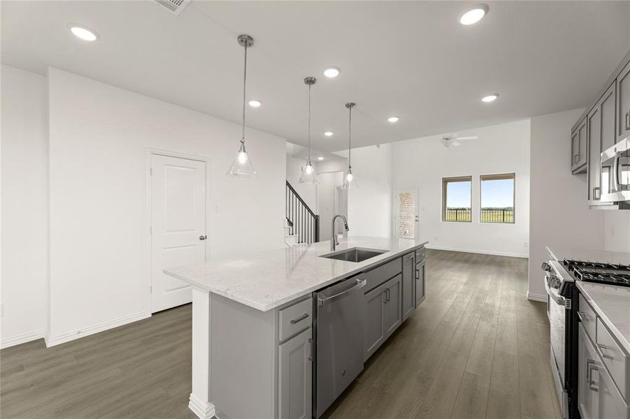 Furnished interior view inside a new home in Creekview Fossil Ridge, Pilot Point (Image 10).