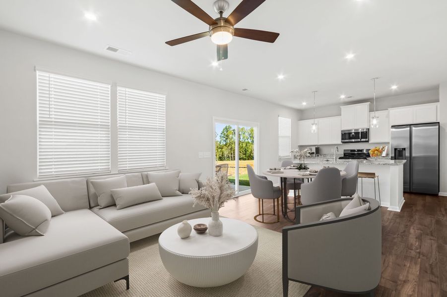 Family Room, Dining Area, Kitchen