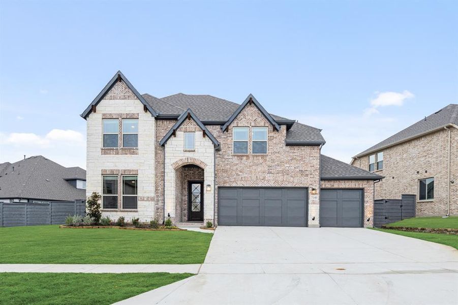 Front exterior of a new home in Union Park Classic 55, Little Elm, TX, highlighting curb appeal (Image 15).