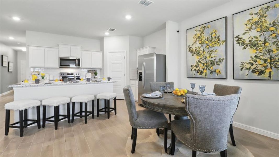 Furnished interior view inside a new home in Monarch at the Meadows, Denton (Image 7). Furnished interior view inside a new home in Monarch at the Meadows, Denton (Image 7).