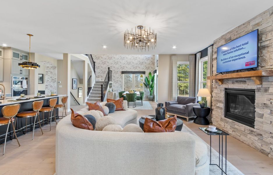 Representative furnished interior of a home built from the Huxley by Fischer Homes in Veranda Manor, Canton (Image 19).