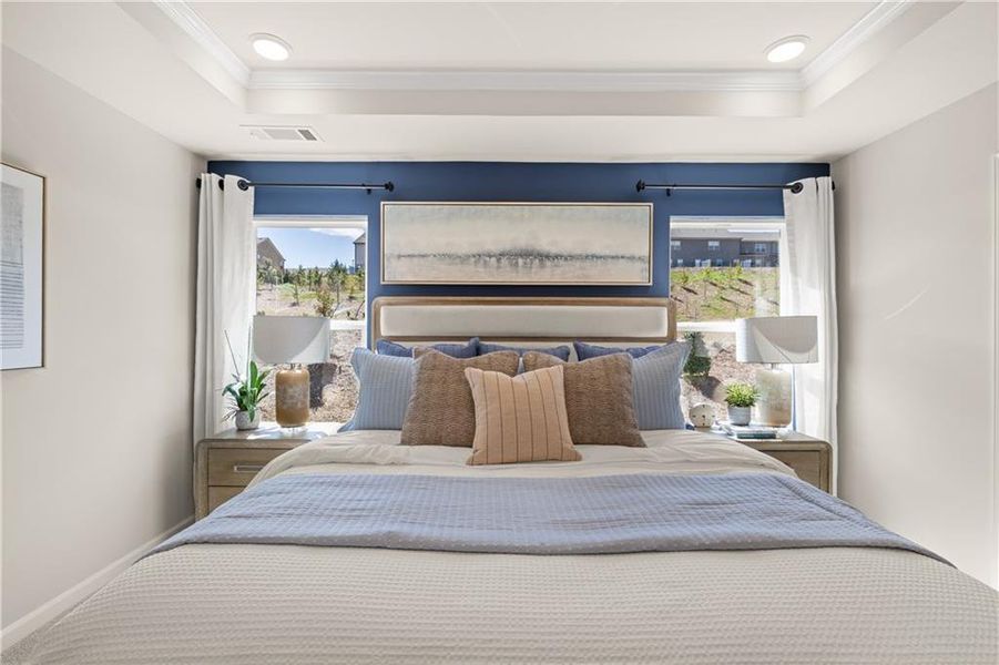 Furnished interior view inside a new home in The Bluffs, Canton (Image 15).