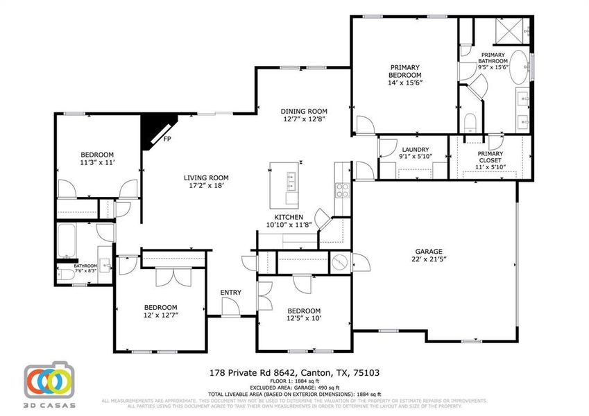 2D floor plan layout of this home in , Canton, TX (Image 5). 2D floor plan layout of this home in , Canton, TX (Image 5).