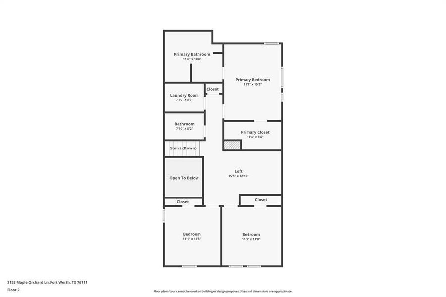 2D floor plan layout of this home in , Fort Worth, TX (Image 5).