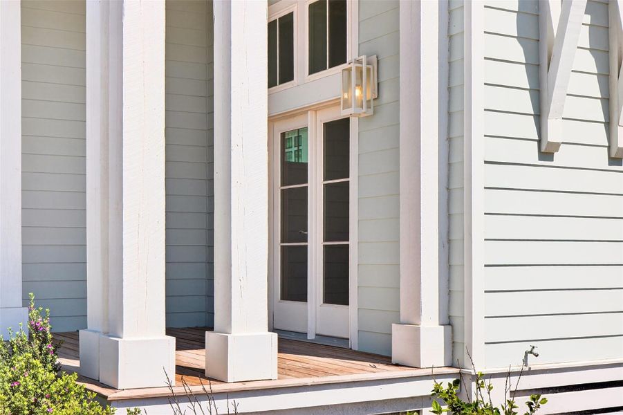 Exterior details and patio area of a home in , Port Aransas (Image 3).
