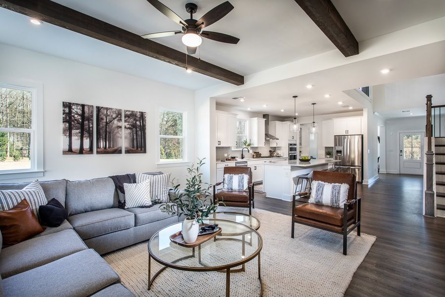 Representative furnished interior of a home built from the Shelby by Beazer Homes in The Paddocks at Doc Hughes, Buford (Image 12).
