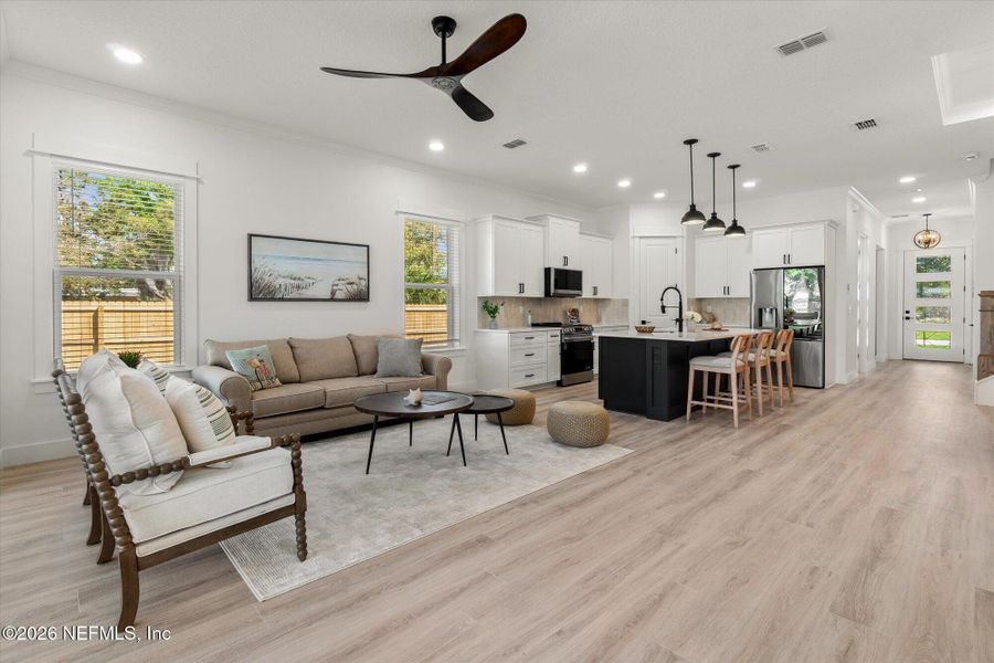 Furnished interior view inside a new home in , Jacksonville Beach (Image 18). Furnished interior view inside a new home in , Jacksonville Beach (Image 18).