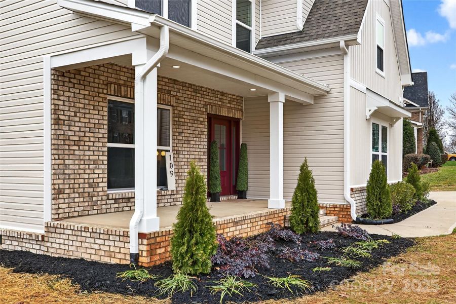 Exterior details and patio area of a home in , Mooresville (Image 24).