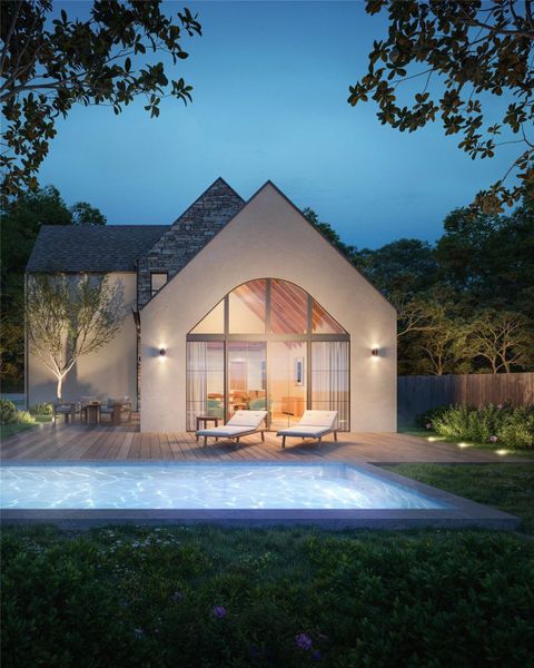 Exterior details and patio area of a home in , Austin (Image 2). Exterior details and patio area of a home in , Austin (Image 2).