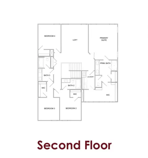 2D floor plan layout for the Cascade                                                                Primary Suite on Main by Chafin Communities in Pinecrest Ridge, Dacula, GA (Image 5).
