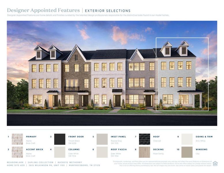 Front exterior of a new home in Meadowlark - Sapling Collection, Murfreesboro, TN, highlighting curb appeal (Image 2).