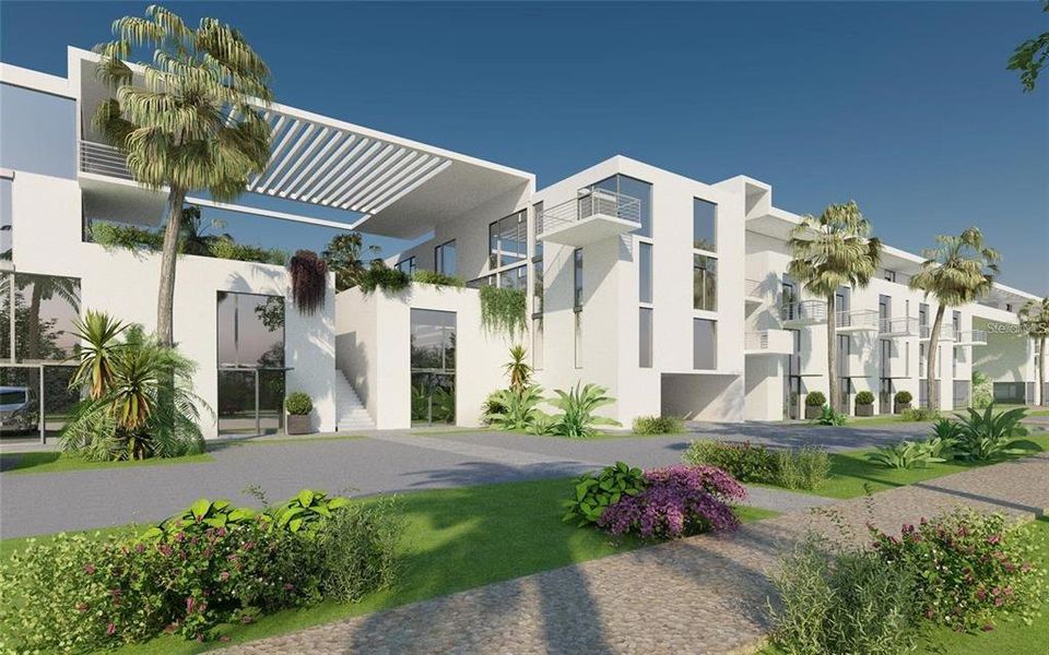 Front exterior of a home in the Bath and Racquet Residences and Club community, located in Sarasota, FL (Image 3).
