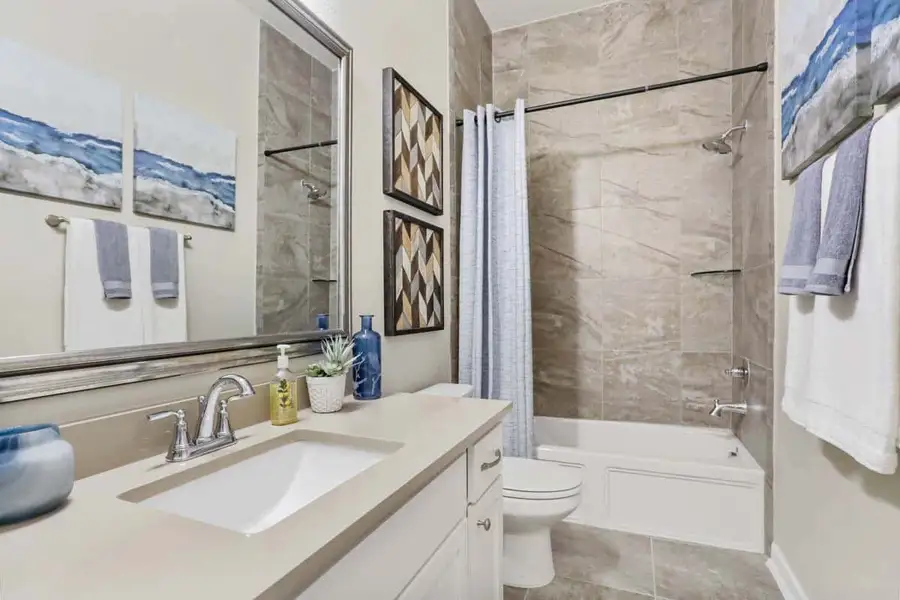 Furnished interior view inside a new home in Sienna, Missouri City (Image 8). Furnished interior view inside a new home in Sienna, Missouri City (Image 8).