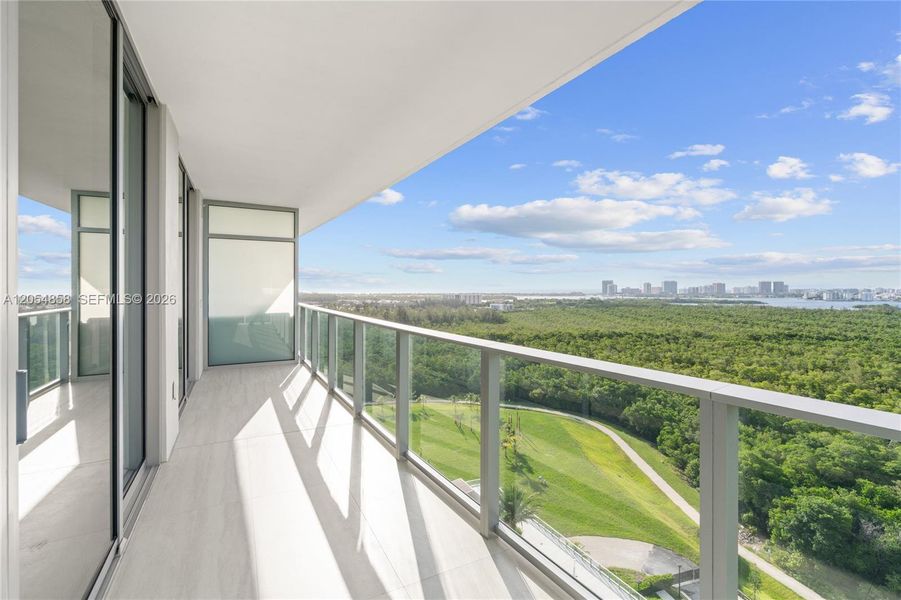 Exterior details and patio area of a home in One Park Tower, Miami (Image 31).