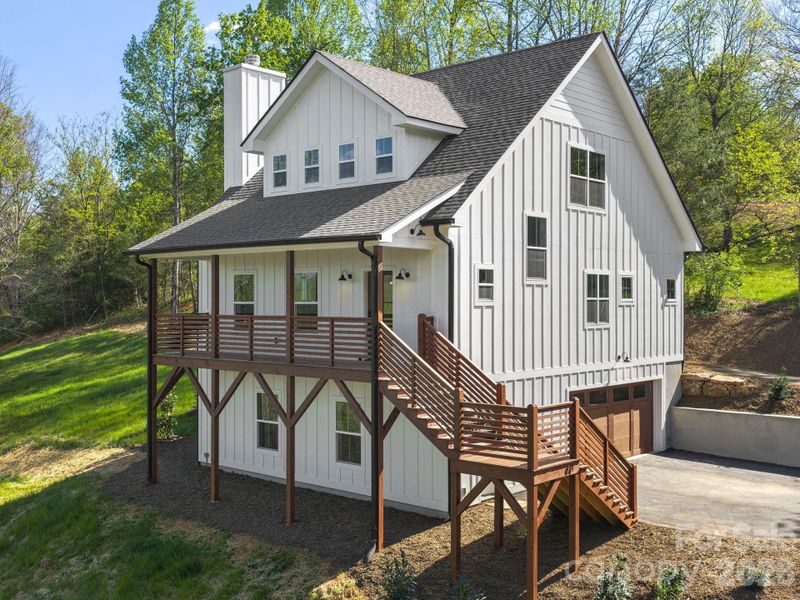 Exterior details and patio area of a home in , Weaverville (Image 25).