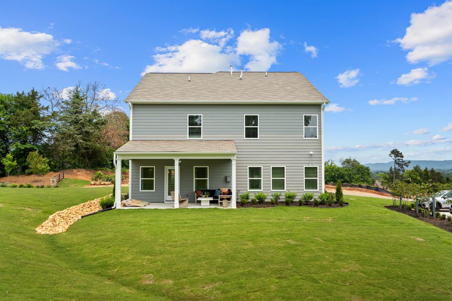 Front exterior of a new home in Harbour Chase, Ooltewah, TN, highlighting curb appeal (Image 19). Front exterior of a new home in Harbour Chase, Ooltewah, TN, highlighting curb appeal (Image 19).