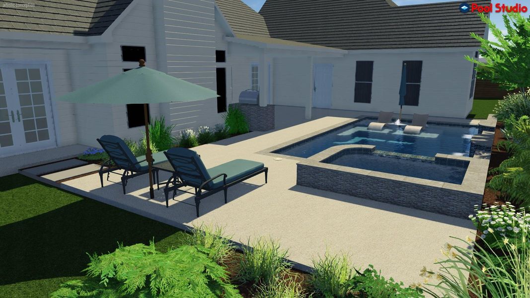 Rendering of Pool and Spa with OPTION to ADD