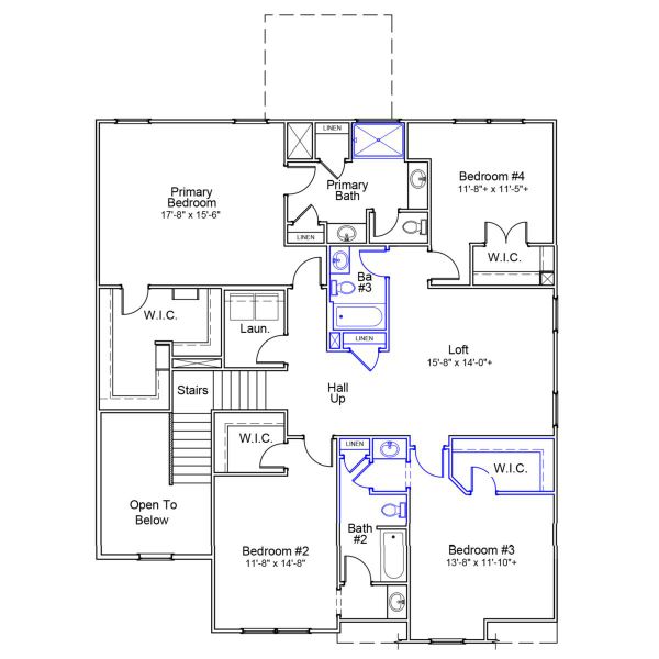 2D floor plan layout of this home in Fieldstone, Lexington, NC (Image 3).