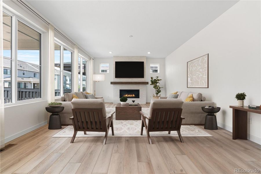 Furnished interior view inside a new home in Harmony at Solstice, Littleton (Image 8).