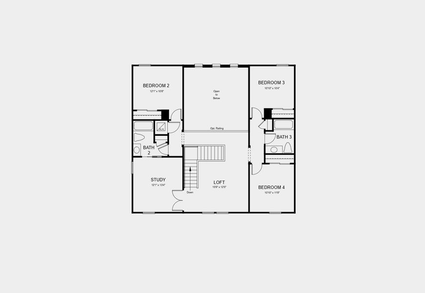 2D floor plan layout for the La Palma by Taylor Morrison in Osprey Cove, St. Marys, GA (Image 4).