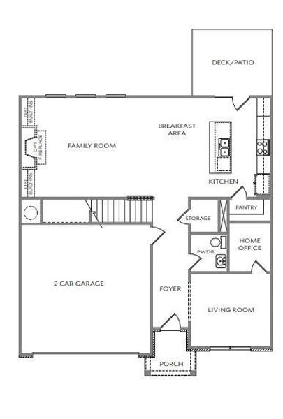 2D floor plan layout of this home in Waterhaven Single Family, Cumming, GA (Image 5).
