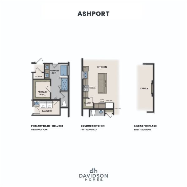 2D floor plan layout for the The Ashport by Davidson Homes LLC in Sundance Cove, Crosby, TX (Image 4).