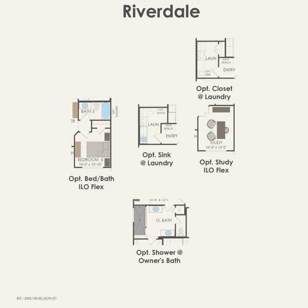 2D floor plan layout for the Riverdale by Pulte Homes in Anna Town Square, Anna, TX (Image 3).