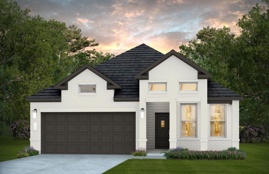 Representative exterior photo of a completed home built from the Haskell by Pulte Homes in Montgomery Bend, Montgomery, TX (Image 10). Representative exterior photo of a completed home built from the Haskell by Pulte Homes in Montgomery Bend, Montgomery, TX (Image 10).