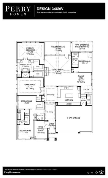 Floor Plan for 3469W