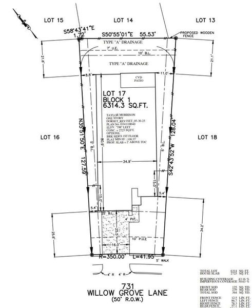 731 Willow Grove Lane plot plan