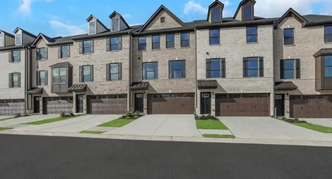 Front exterior of a new home in , Lawrenceville, GA, highlighting curb appeal (Image 1). Front exterior of a new home in , Lawrenceville, GA, highlighting curb appeal (Image 1).