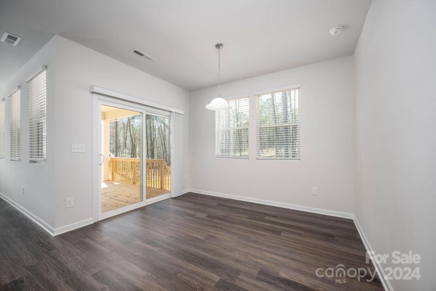 Dining area access to covered rear deck