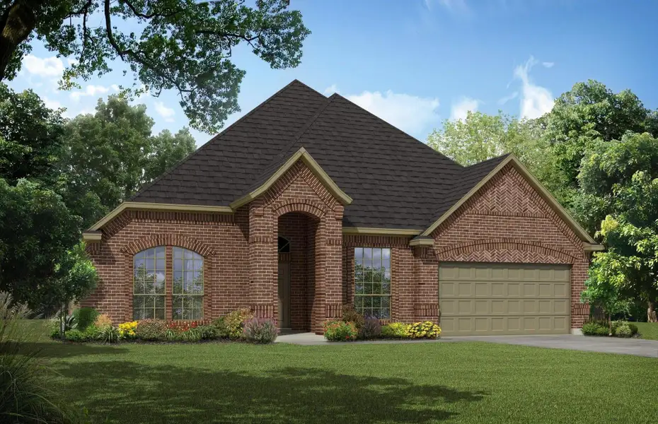 Representative exterior photo of a completed home built from the Concept 2622 by Risewell Homes in Silo Mills, Joshua, TX (Image 1). Representative exterior photo of a completed home built from the Concept 2622 by Risewell Homes in Silo Mills, Joshua, TX (Image 1).