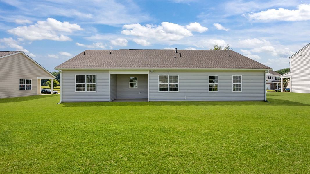 Front exterior of a new home in Tyler - Home on the Lake, New Bern, NC, highlighting curb appeal (Image 18).