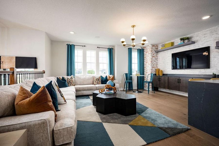Furnished interior view inside a new home in Estates at Rivercrest, Sanford (Image 14). Furnished interior view inside a new home in Estates at Rivercrest, Sanford (Image 14).
