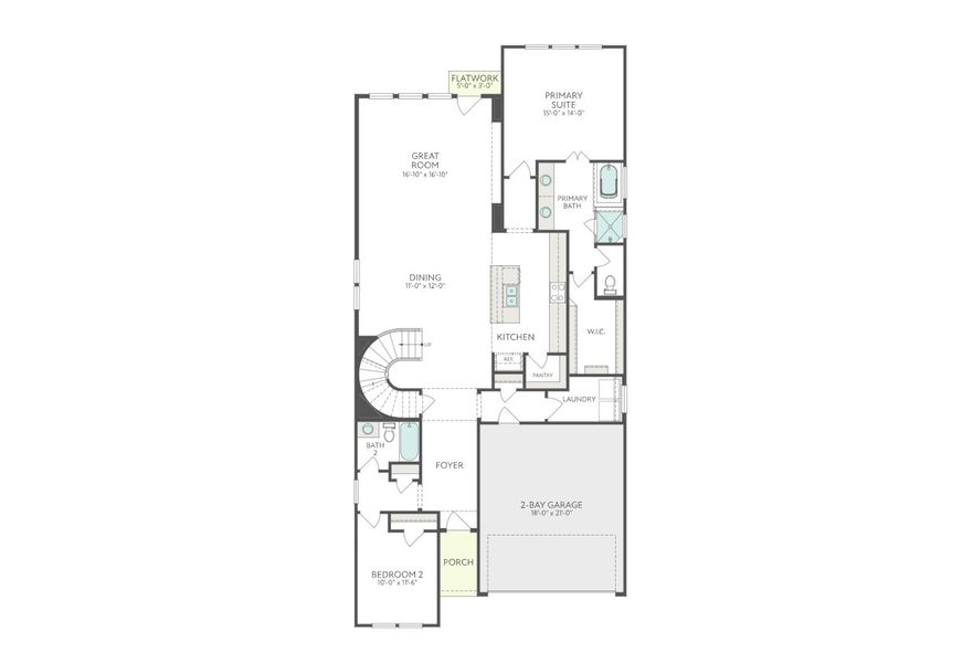 2D floor plan layout for the Whimbrel by Tri Pointe Homes in Oakhill Reserve, Tomball, TX (Image 4).