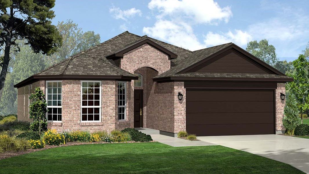 Front exterior of a new home in Yukon Ridge, Odessa, TX, highlighting curb appeal (Image 23).