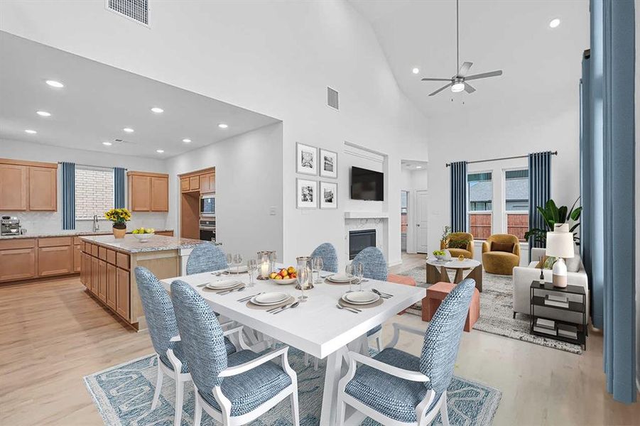 Kitchen/Dining Room/Family Room - Virtually Staged