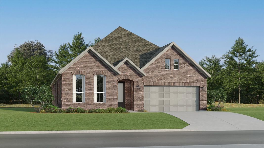 Front exterior of a new home in Cotton Brook, Hutto, TX, highlighting curb appeal (Image 19).