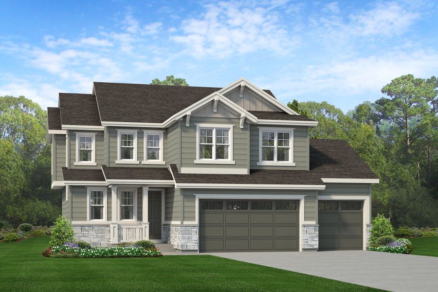 Representative exterior photo of a completed home built from the Keystone II by Risewell Homes in Cherry Meadows, Brighton, CO (Image 11). Representative exterior photo of a completed home built from the Keystone II by Risewell Homes in Cherry Meadows, Brighton, CO (Image 11).