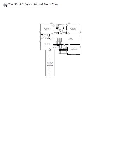 2D floor plan layout for the Stockbridge - Waterfront Home by Eastwood Homes in Arbordale, Blythewood, SC (Image 4).
