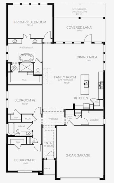 2D floor plan layout for the 2016F by Perry Homes in Mandarin Grove, Palmetto, FL (Image 3). 2D floor plan layout for the 2016F by Perry Homes in Mandarin Grove, Palmetto, FL (Image 3).