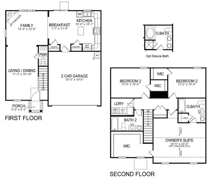 2D floor plan layout for the Shane by D.R. Horton in Fishel Village, Winston-Salem, NC (Image 3). 2D floor plan layout for the Shane by D.R. Horton in Fishel Village, Winston-Salem, NC (Image 3).