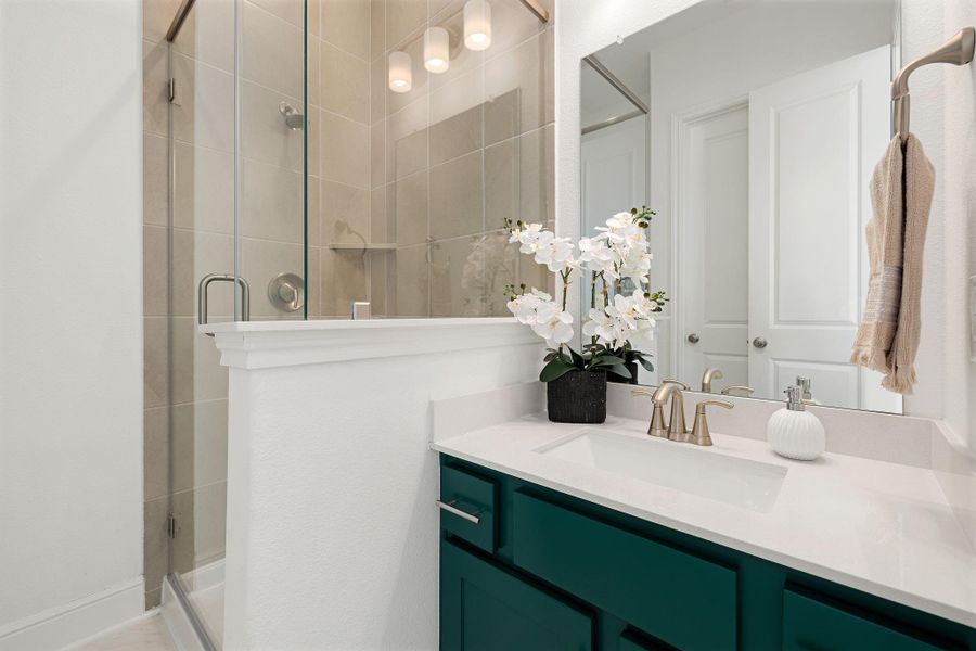 Furnished interior view inside a new home in Pomona, Manvel (Image 16).