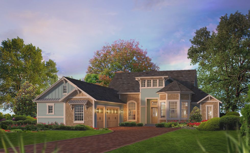 Representative exterior photo of a completed home built from the Egret V by ICI Homes in Plantation Bay, Ormond Beach, FL (Image 10). Representative exterior photo of a completed home built from the Egret V by ICI Homes in Plantation Bay, Ormond Beach, FL (Image 10).
