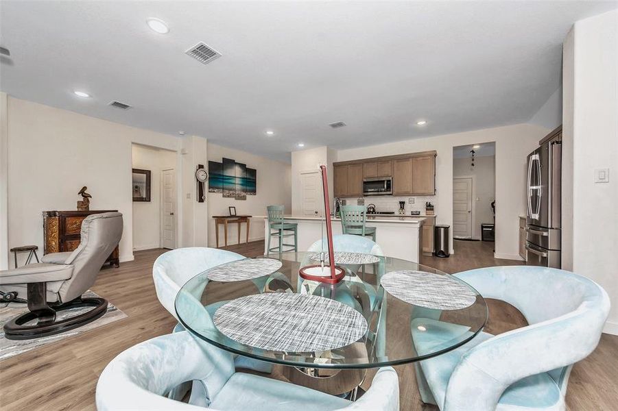 Dining room featuring light hardwood / wood-style flooring