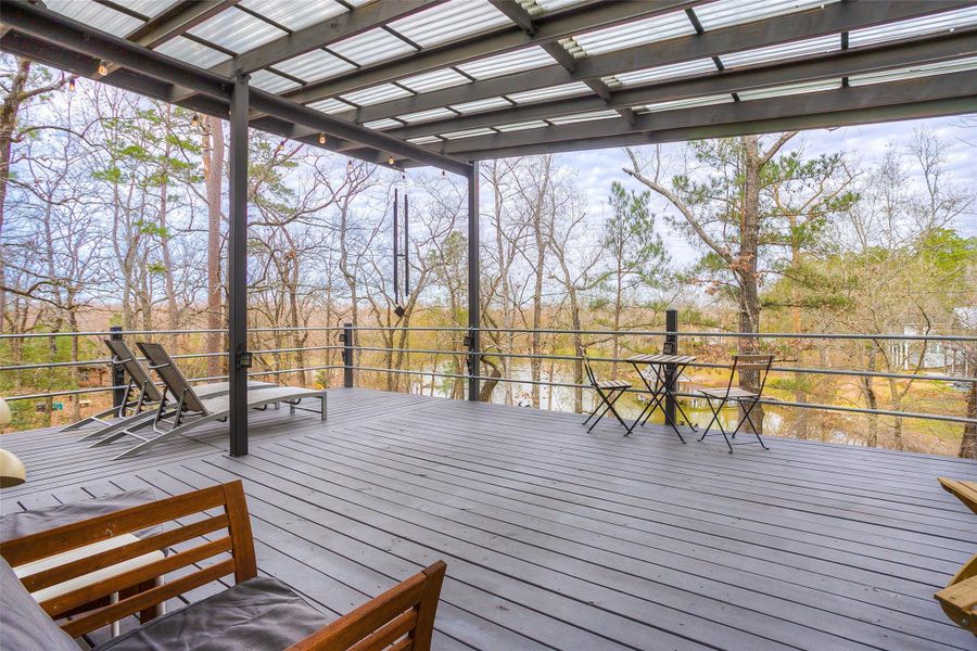 THIS is where you can unwind with built-in speakers for your favorite music.