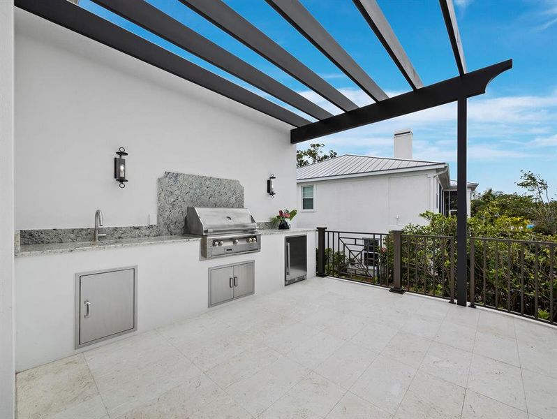 Exterior details and patio area of a home in , Sarasota (Image 32).