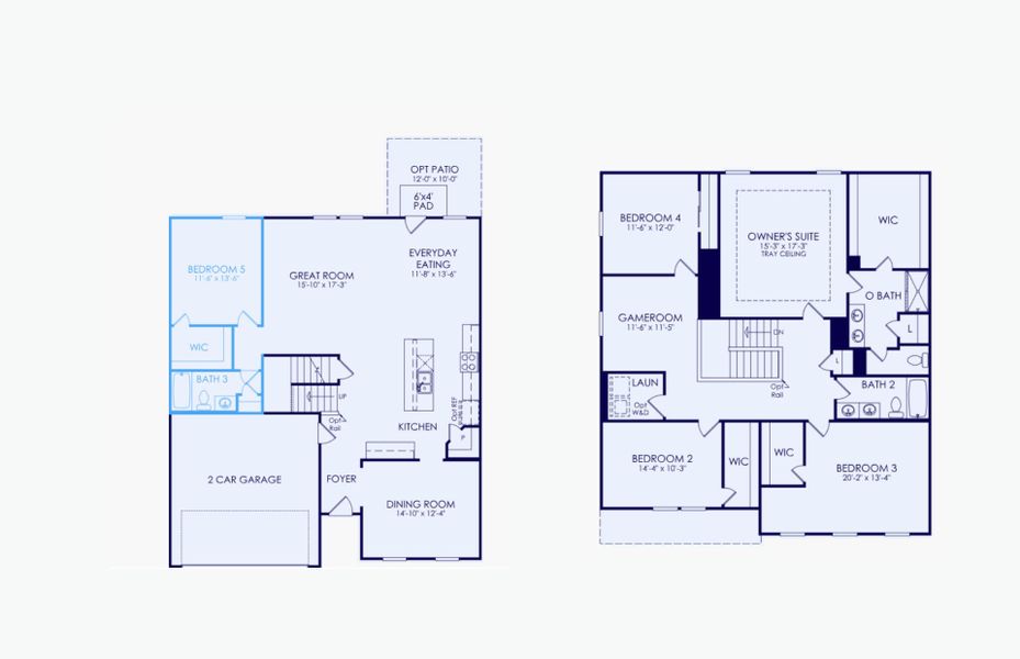2D floor plan layout of this home in Waterways, Richmond Hill, GA (Image 5).